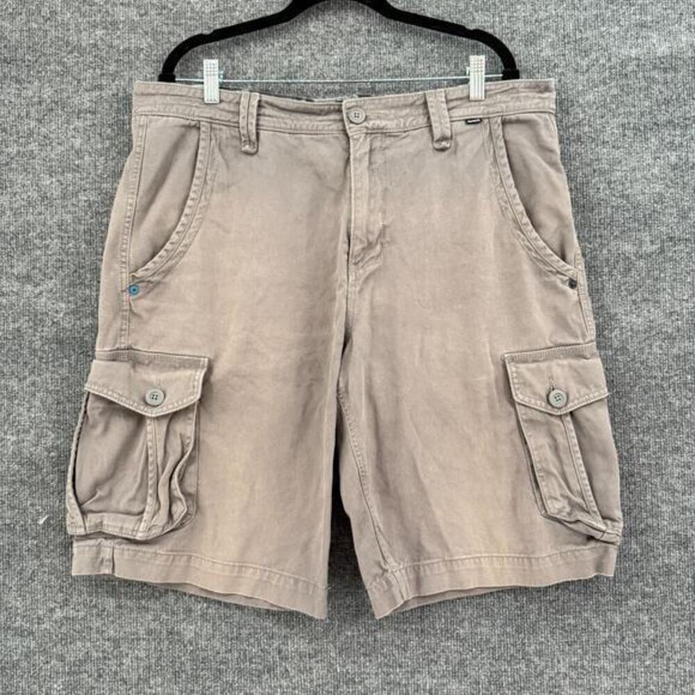 Hurley Cargo Shorts Mens 36 Gray Canvas Y2K Skater Surf Grunge Casual Grunge